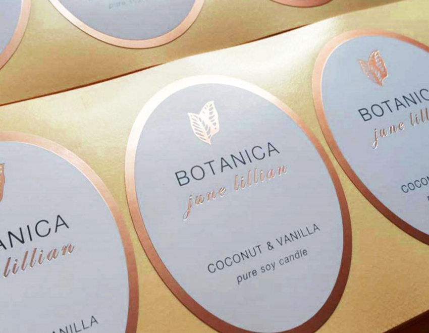 青島銅版紙印刷燙金不干膠