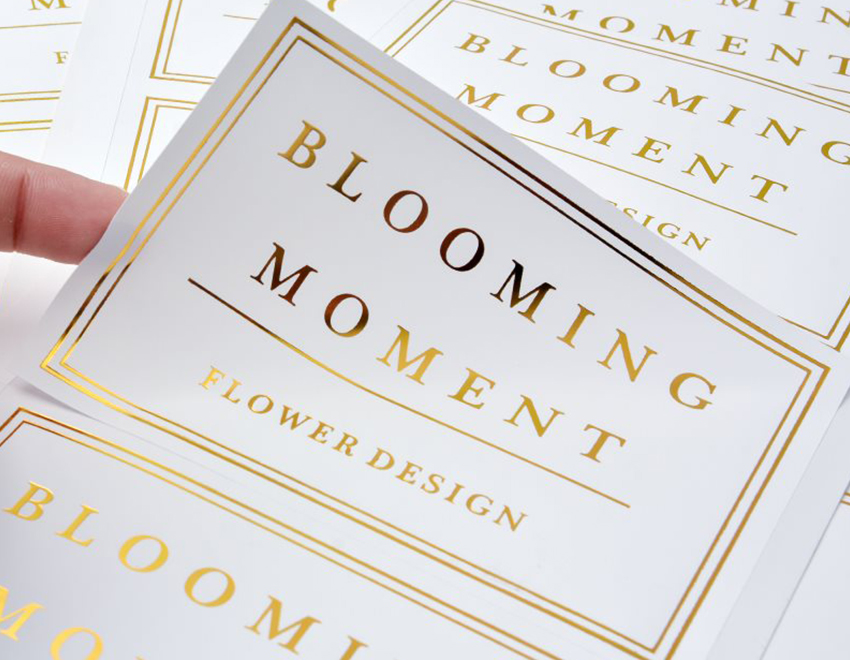 青島銅版紙燙金不干膠