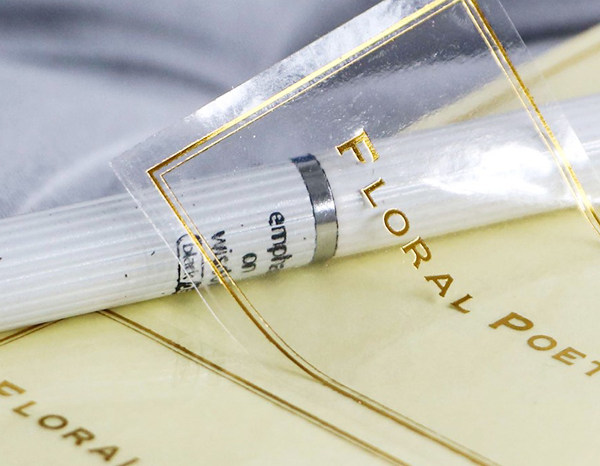 青島燙金透明膜標(biāo)簽